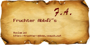 Fruchter Abbás névjegykártya